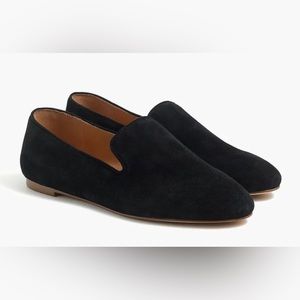 JCrew Black Suede smoking loafers